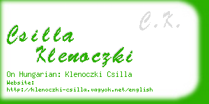 csilla klenoczki business card